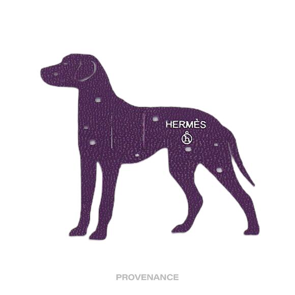 🔴 Hermes petit "h" Dalmation dog Charm - Purple Leather - Picture 1 of 3